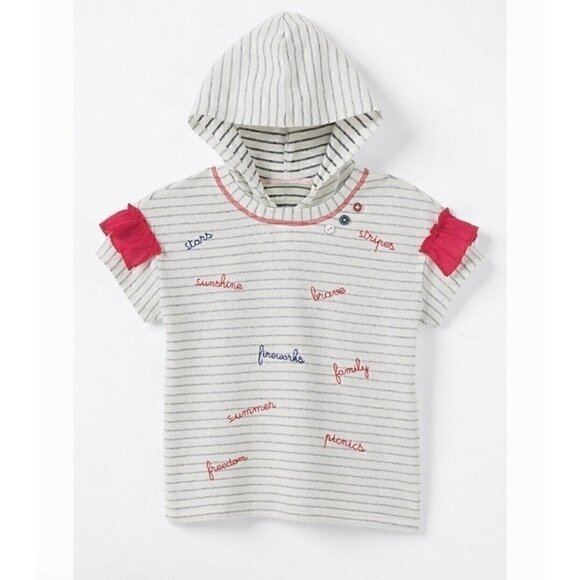 NWT Matilda Jane Blaire Striped Graphic Hoodie Top 14 Years - Picture 2 of 11